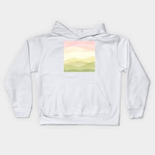 Abstract pink and green landscape 2 Kids Hoodie